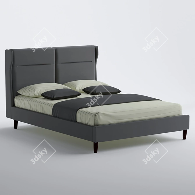 Santino Bed: Sleek and Stylish 3D model image 1
