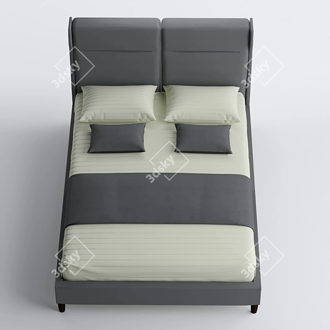 Santino Bed: Sleek and Stylish 3D model image 2