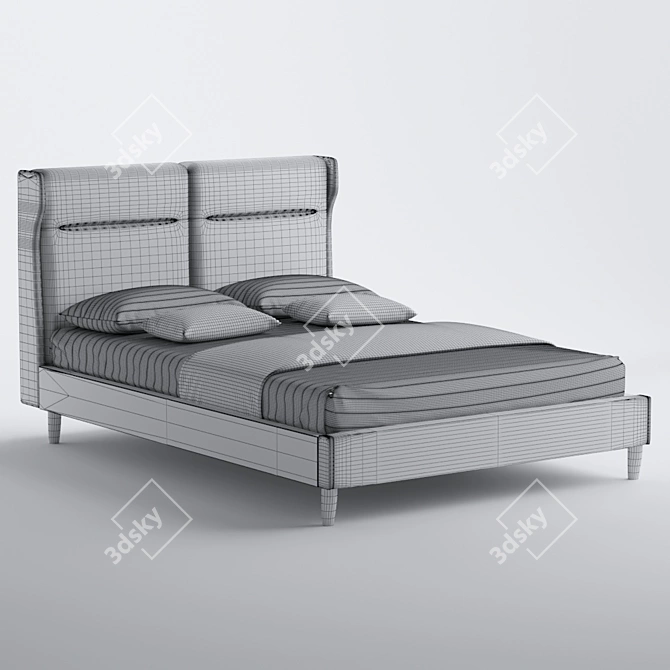 Santino Bed: Sleek and Stylish 3D model image 3