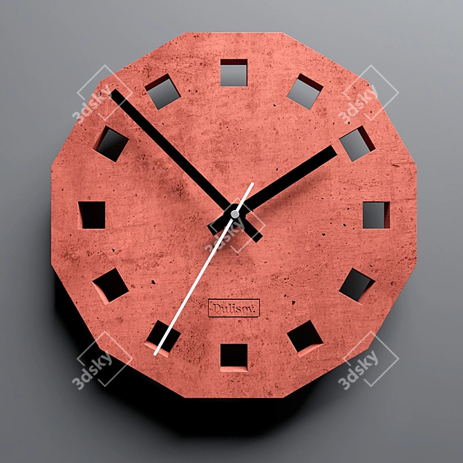 Industrial Brick Wall Clock 3D model image 1