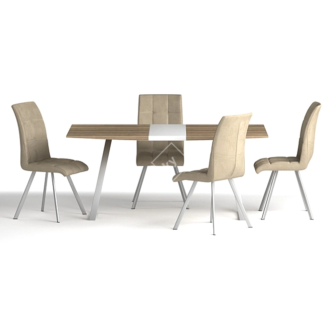 Trevor & K241: Elegant Table and Chair 3D model image 1