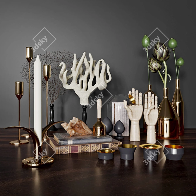 Elegant Skultuna Decor Set 3D model image 1