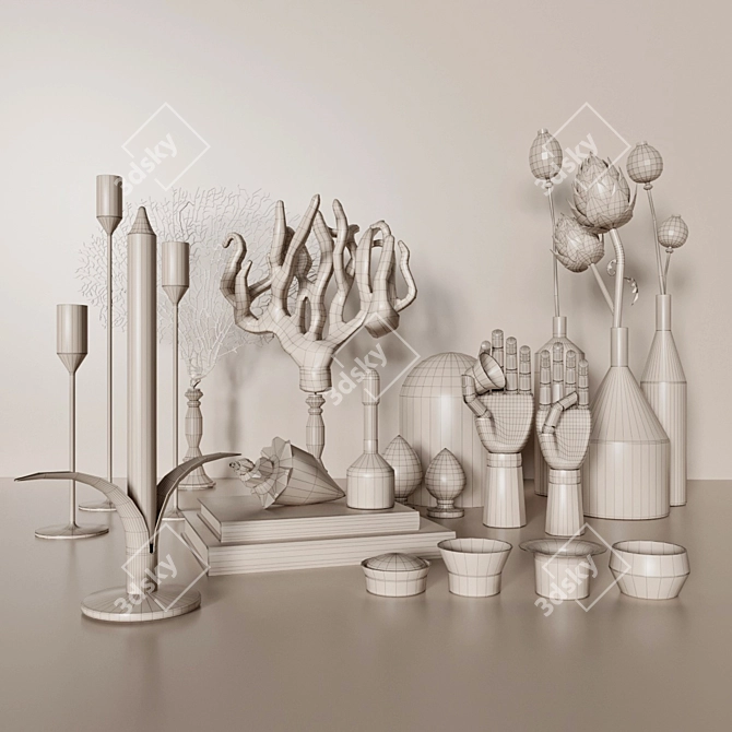 Elegant Skultuna Decor Set 3D model image 2