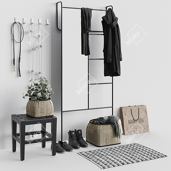 Nordal Chair and Hanger Set 3D model image 1
