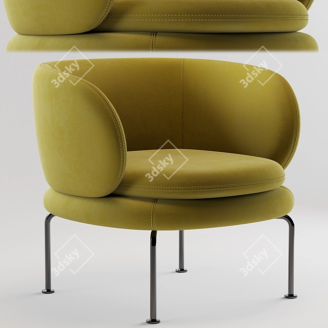 Elegant La Cividina SOAVE Lounge Chair 3D model image 1