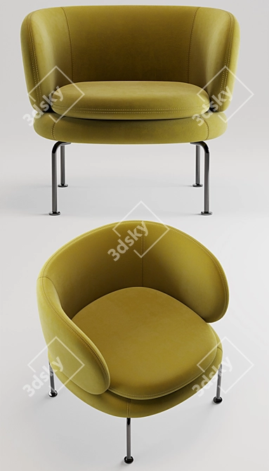 Elegant La Cividina SOAVE Lounge Chair 3D model image 2