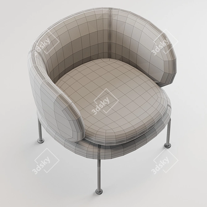 Elegant La Cividina SOAVE Lounge Chair 3D model image 3