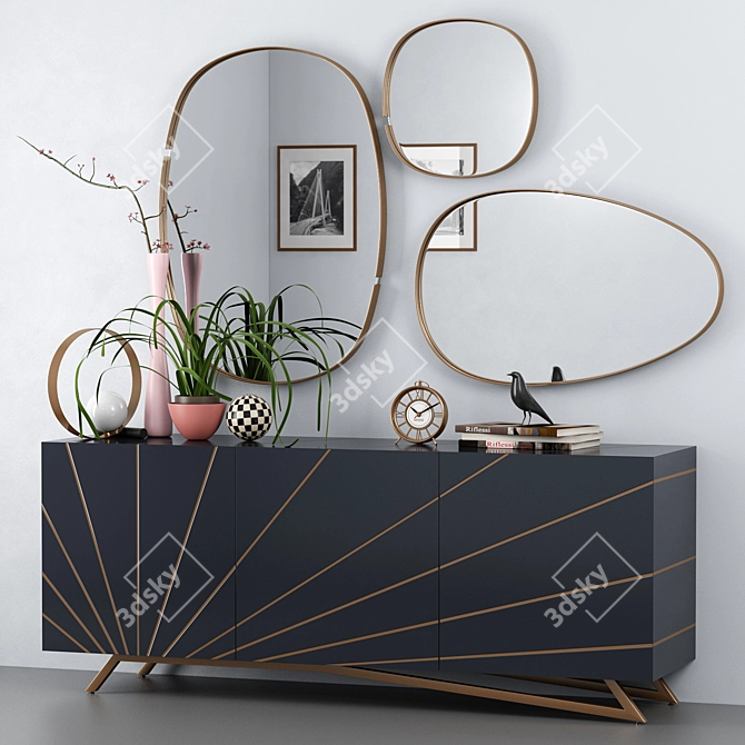 Sleek Solaris Sideboard 3D model image 1