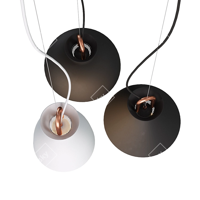 Title: Scandinavian-Style OMG COIL Pendant 3D model image 2