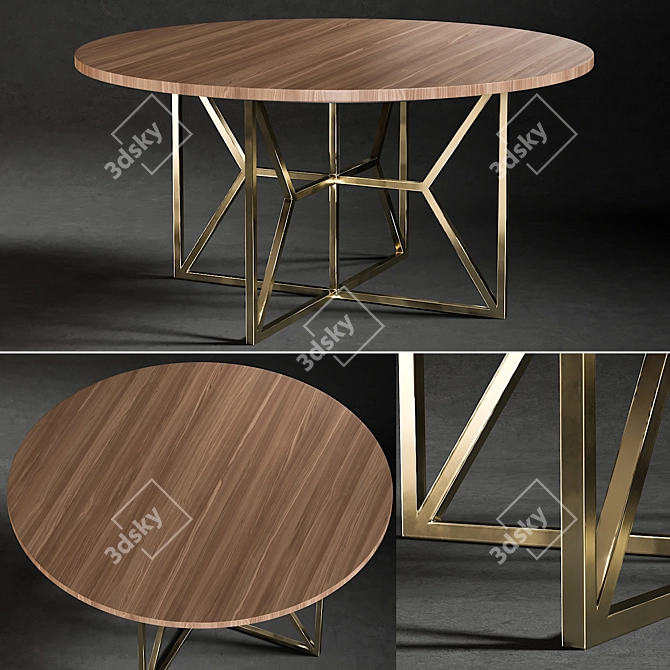 Hayes Acacia Dining Table: Realistic 3D Model 3D model image 1