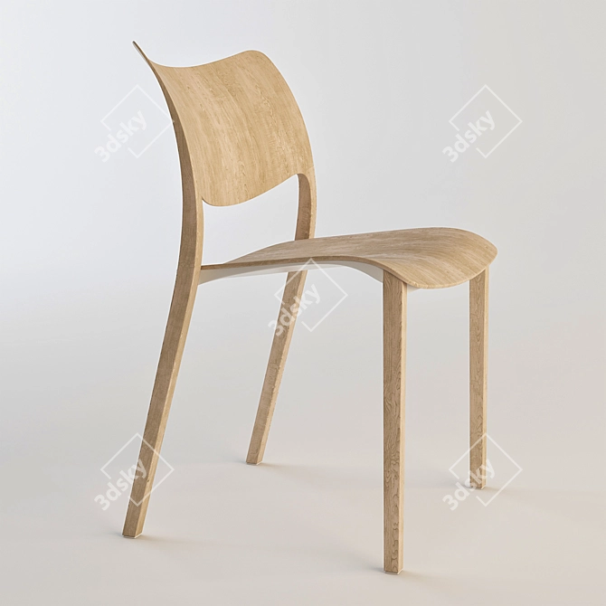 Modern Classic Wood Chair: Stua Laclasica 3D model image 2