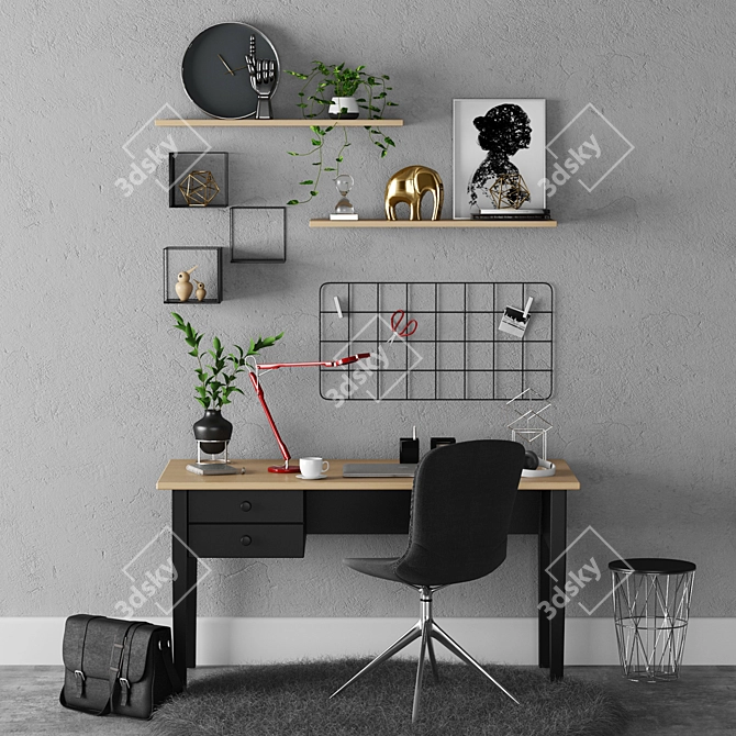 Modern Office Desk: ARKELSTORP 3D model image 1