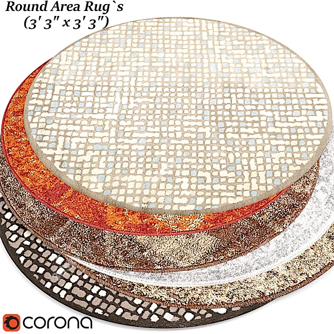 Round Rugs Collection: Stunning Design 3D model image 1