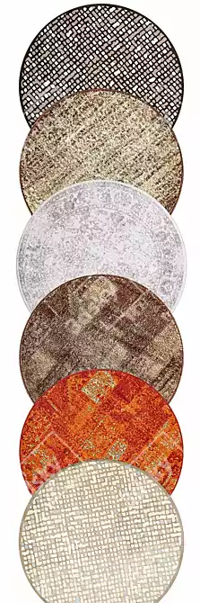 Round Rugs Collection: Stunning Design 3D model image 2