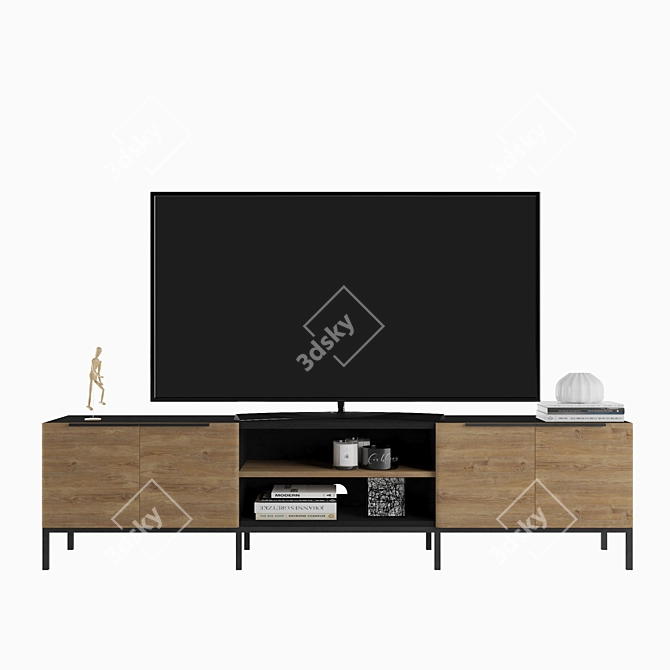 Rigby Natural 80.5" TV Stand 3D model image 1