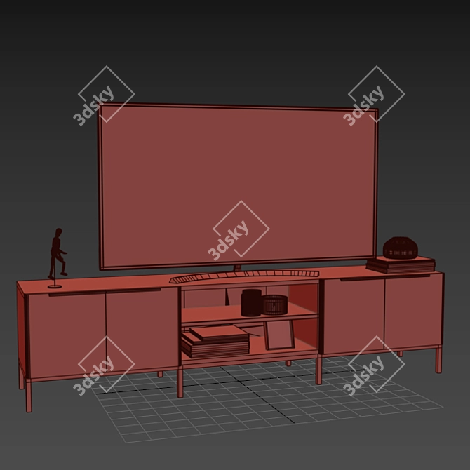 Rigby Natural 80.5" TV Stand 3D model image 3