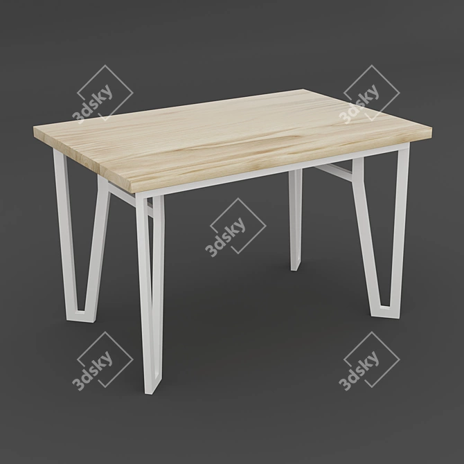 Versatile Solid Wood Table 3D model image 1