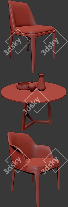 Elegant Poliform Sophia Armchair Set 3D model image 3