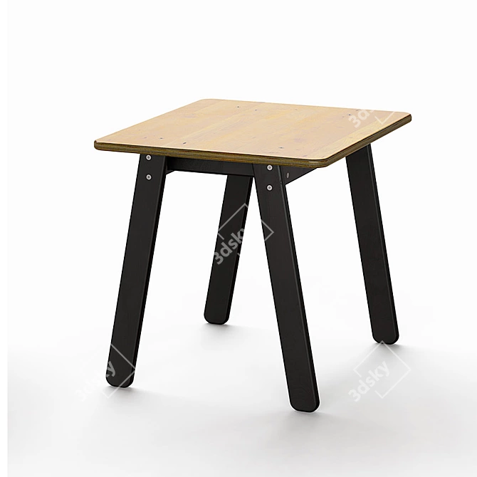 Birch Plywood Oil Table 3D model image 1