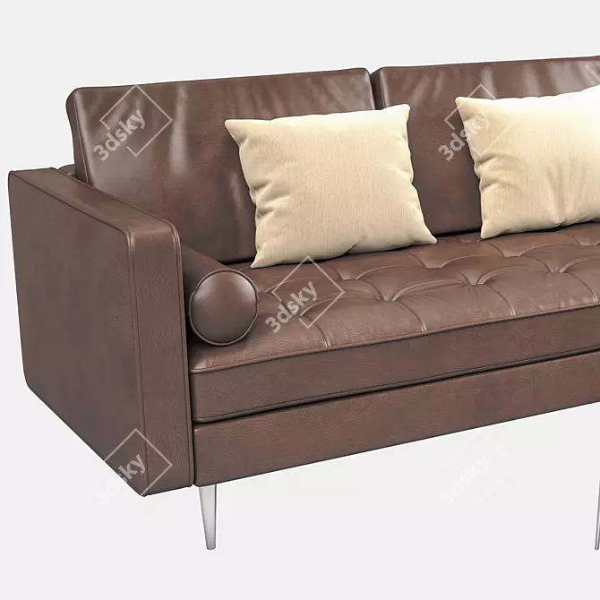 HOSH Leather Sofa Set: Stylish & Spacious 3D model image 2