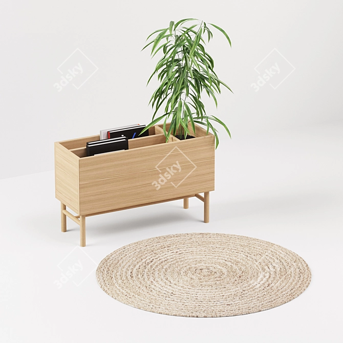  Scandinavian White Oak Side Table 3D model image 1