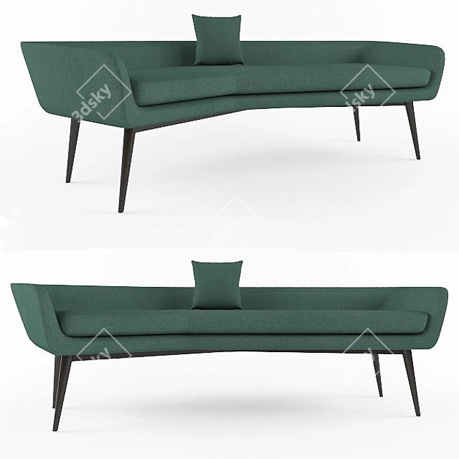  Modern Angled Sofa: Stylish and Space-Saving 3D model image 1