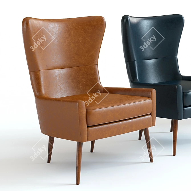 West Elm Erik Wing Chair: Luxurious 3D Model 3D model image 3