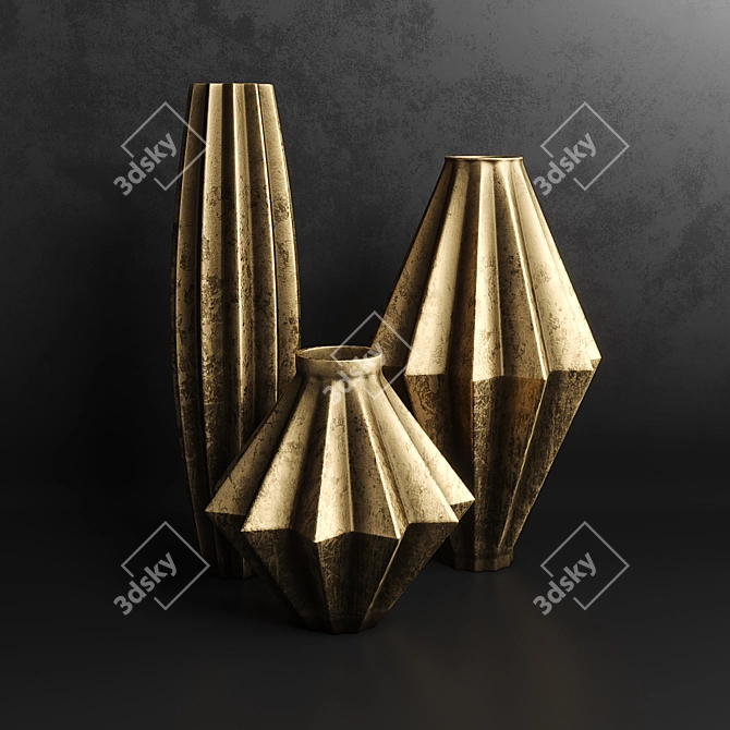 Elegant Vases Set for Decor 3D model image 1