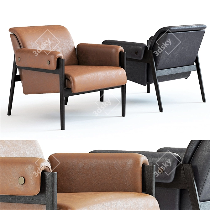 West Elm Stanton Leather Chair - 3D Model 3D model image 1
