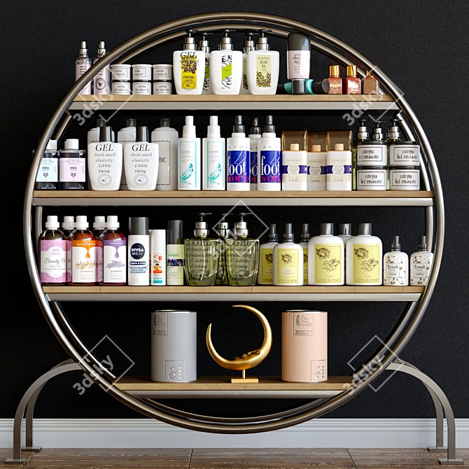 Stylish Beauty Rack: Salon Cosmetics.Fashionable Display Stand.Perfume Organize 3D model image 1