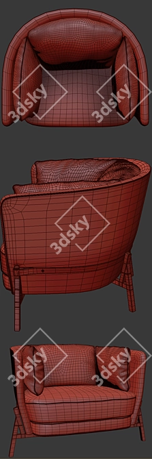 Cozy Cradle Armchair 3D model image 3