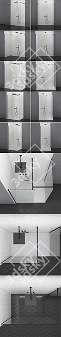 Luxury Black Modo New Shower Collection 3D model image 2