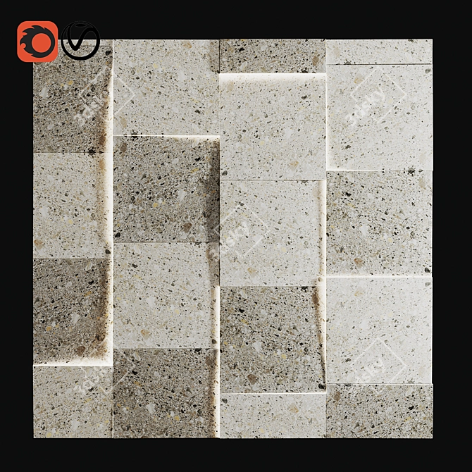 Title: Terrazzo Textured LED Wall Panel 3D model image 1
