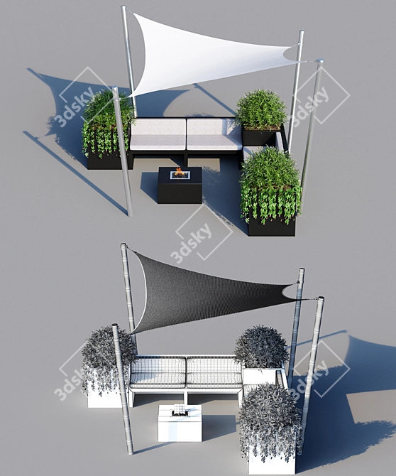 Sunshade: Stylish Outdoor Furniture Awning 3D model image 2