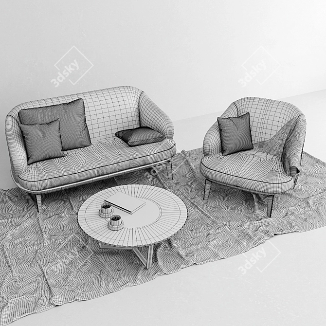 Minotti Leslie: Modern & Stylish Seating Set 3D model image 3