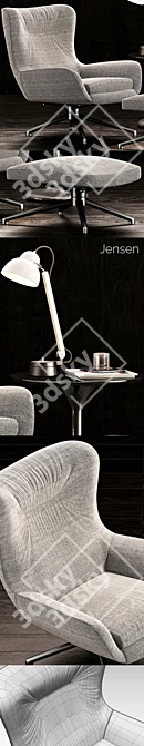  Stylish Minotti Jensen Armchair Set 3D model image 3