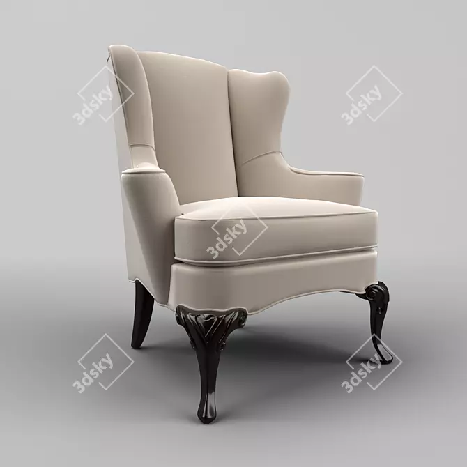 MESTRE Mahogany Chair - Elegant and Timeless 3D model image 1
