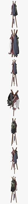 Minimalist Coat Rack Stand 3D model image 2