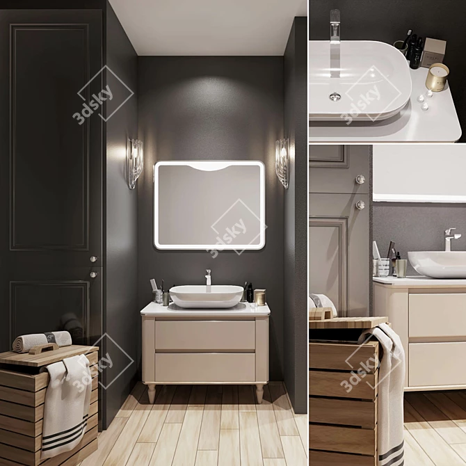 BelBagno Radice 100 Tortora Opaco Bathroom Set 3D model image 1