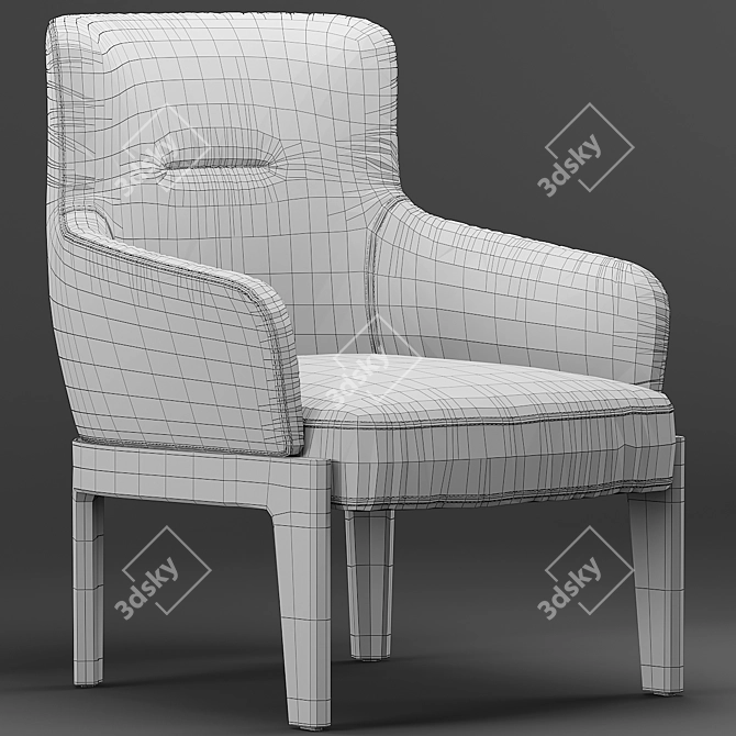 Elegant Molteni & C Chelsea Armchair 3D model image 3