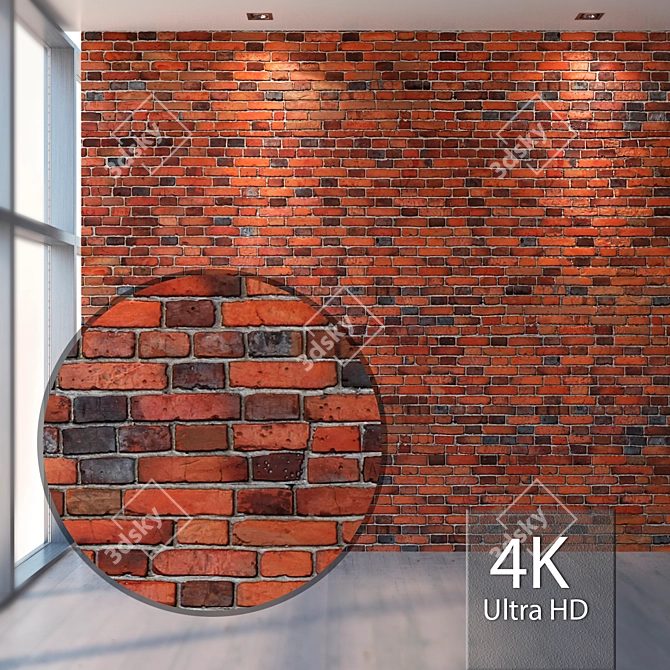 Seamless 4K Brick Texture 3D model image 1