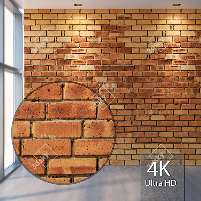 Seamless 4K Brick Texture 3D model image 1