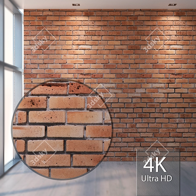 Seamless 4K Brick Texture 3D model image 1