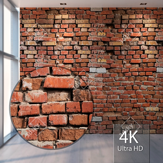 Seamless Brick Texture in 4K 3D model image 1