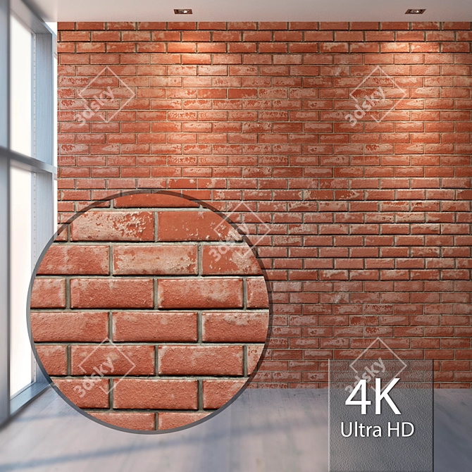 Seamless Brick 4K Texture 3D model image 1