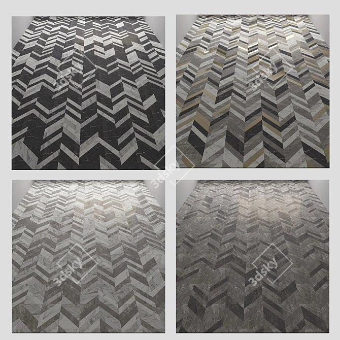 Elegant Marble Floor Tiles 3D model image 1