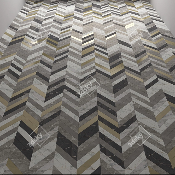 Elegant Marble Floor Tiles 3D model image 2