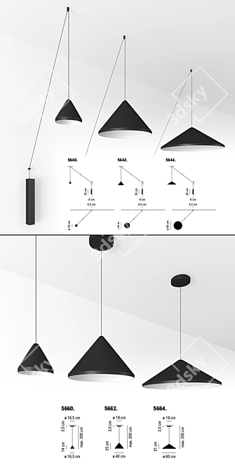 Vibia North: Modern Wall & Suspended Light 3D model image 2