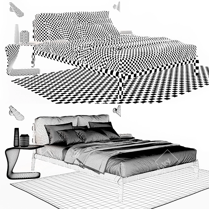 MisuraEmme ELADIO - Elegant Bed Solution. 3D model image 3