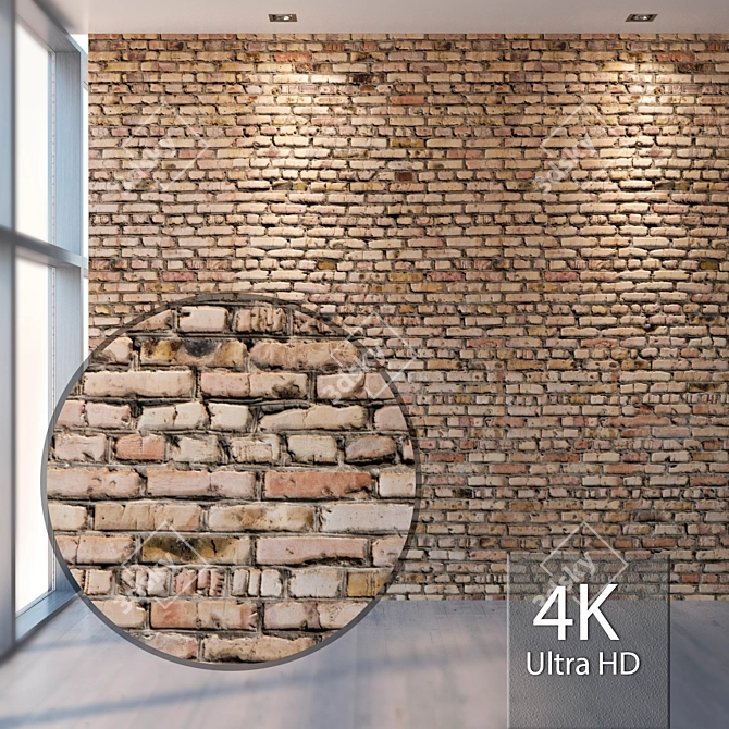 Seamless Brick Texture in 4K 3D model image 1